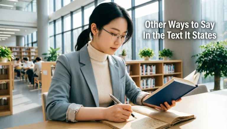 Other Ways to Say In the Text It States