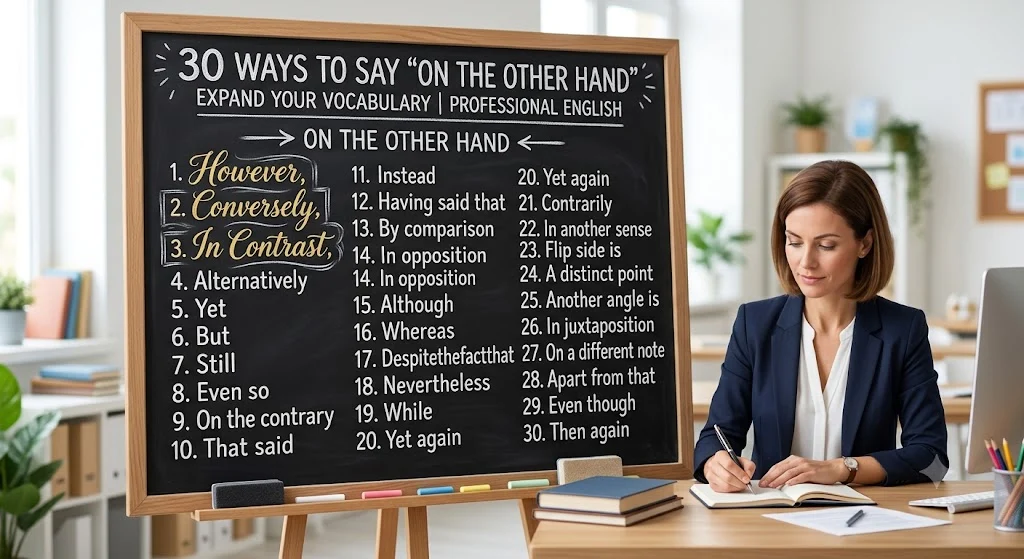 different ways to say on the other hand