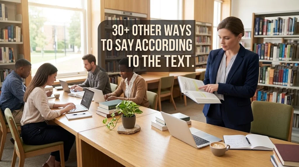 other ways to say according to the text