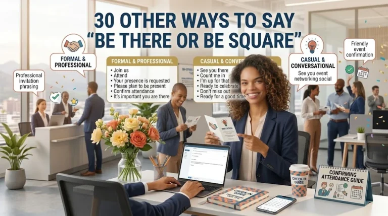 other ways to say be there or be square