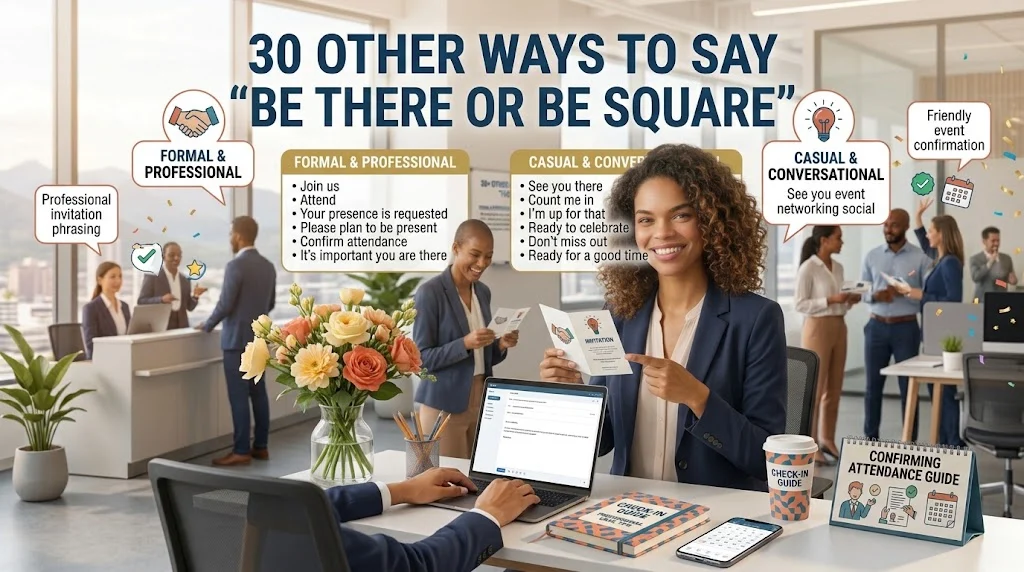 other ways to say be there or be square