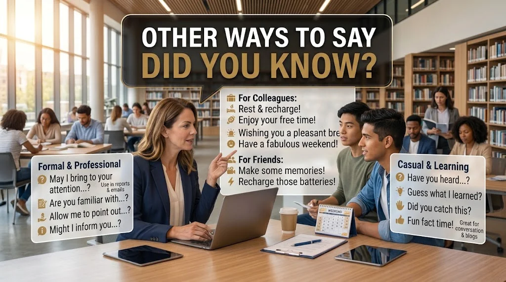 other ways to say did you know