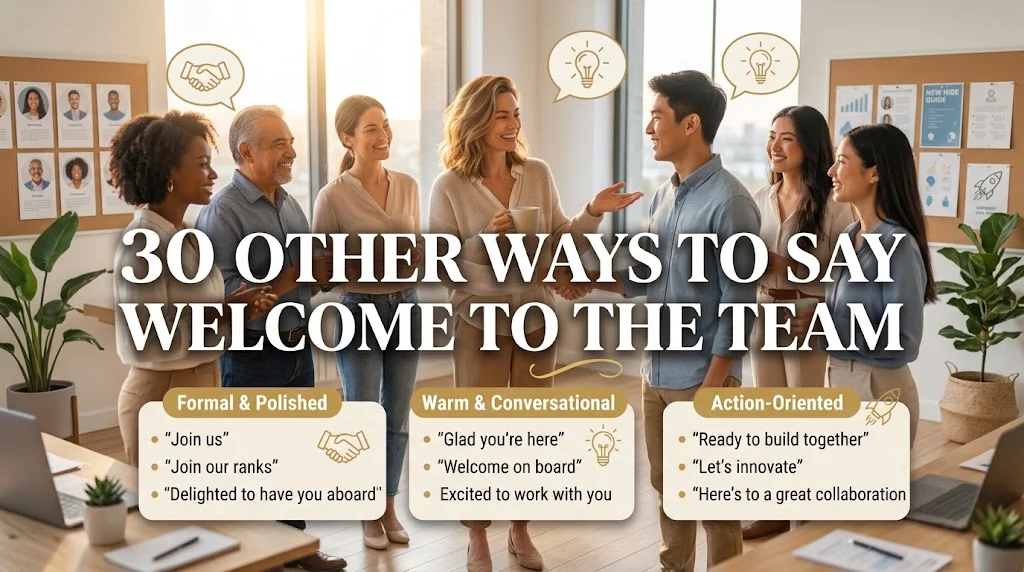 other ways to say welcome to the team