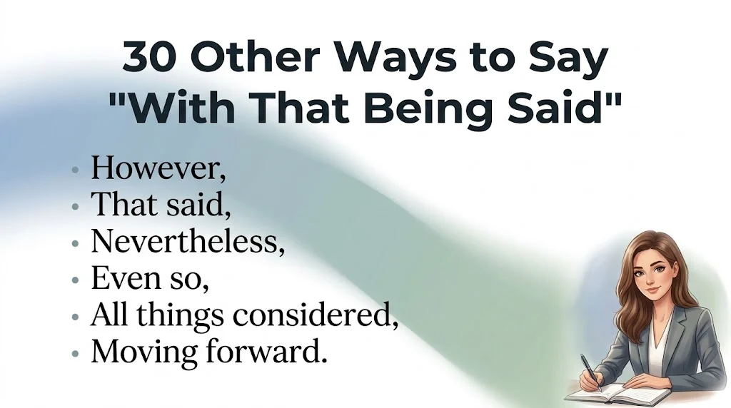 other ways to say with that being said
