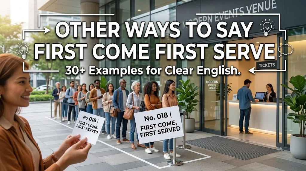 other ways to say first come first serve