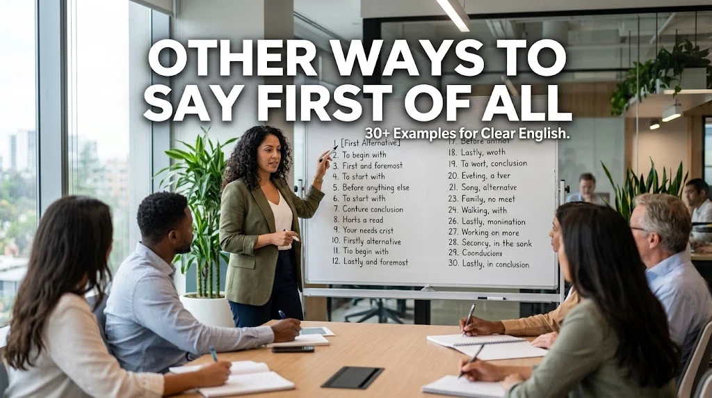 other ways to say first of all