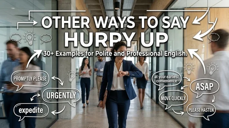 other ways to say hurry up