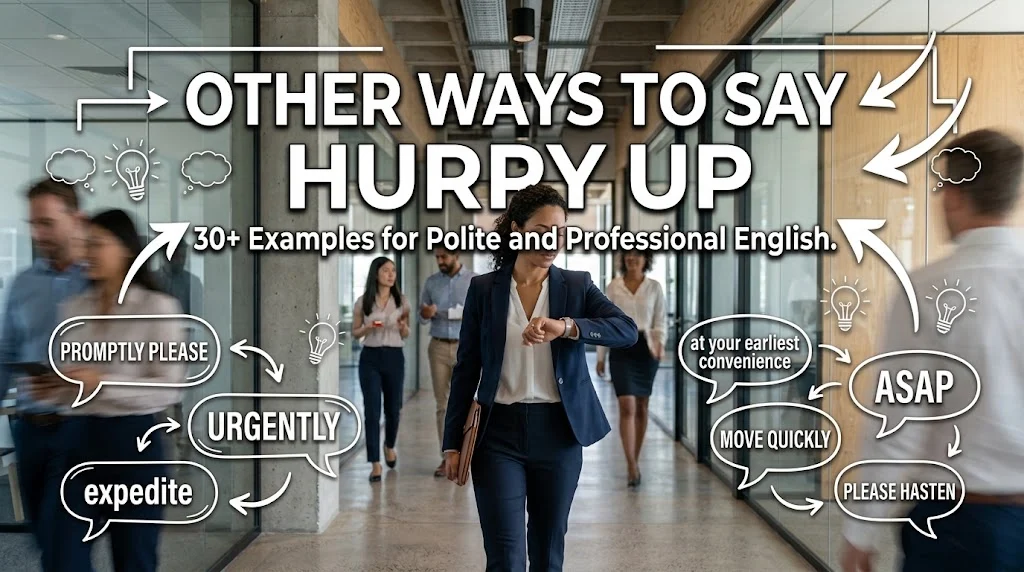 other ways to say hurry up