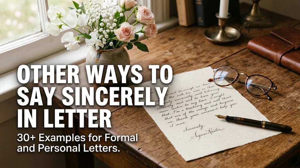 other ways to say sincerely in letter