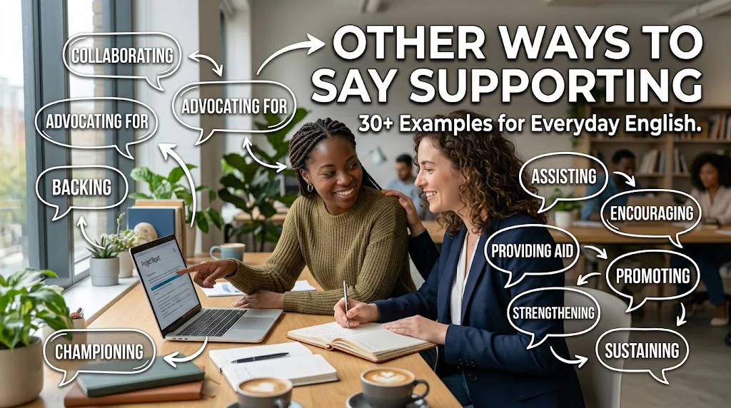 other ways to say supporting