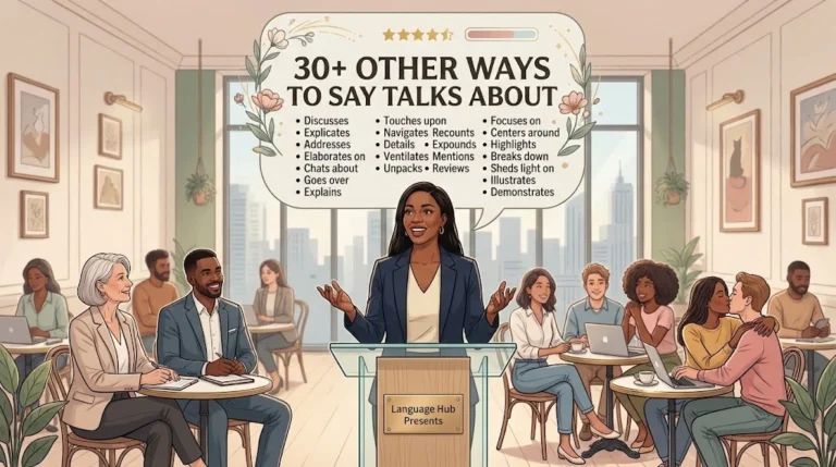 other ways to say talks about