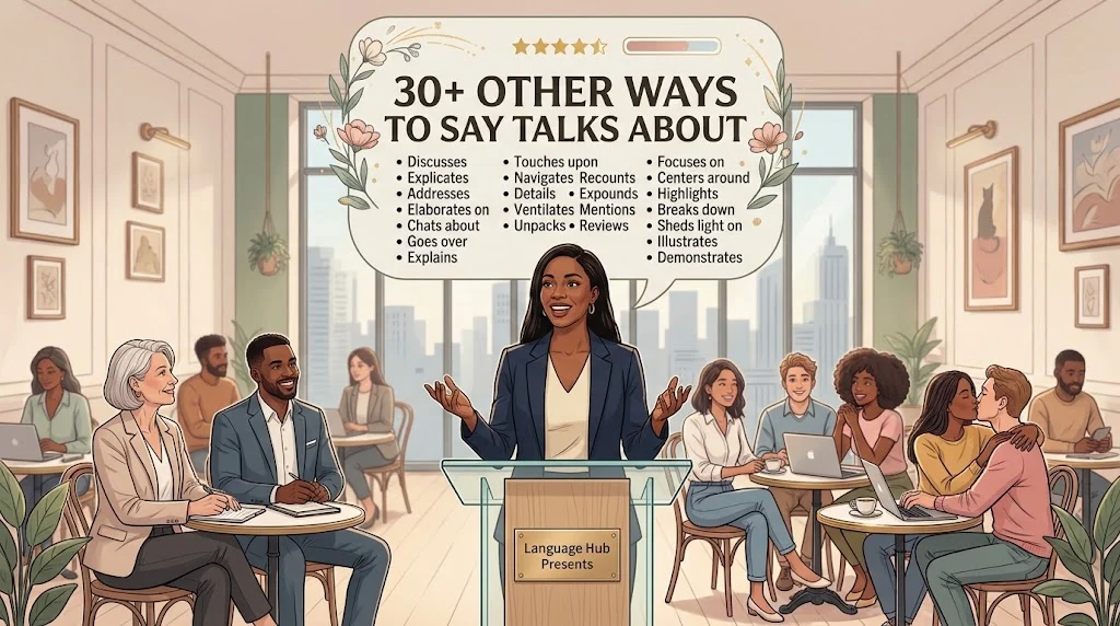 other ways to say talks about