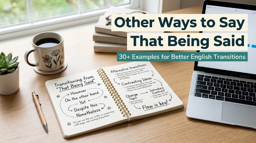 other ways to say that being said