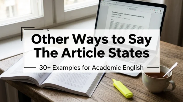 other ways to say the article states