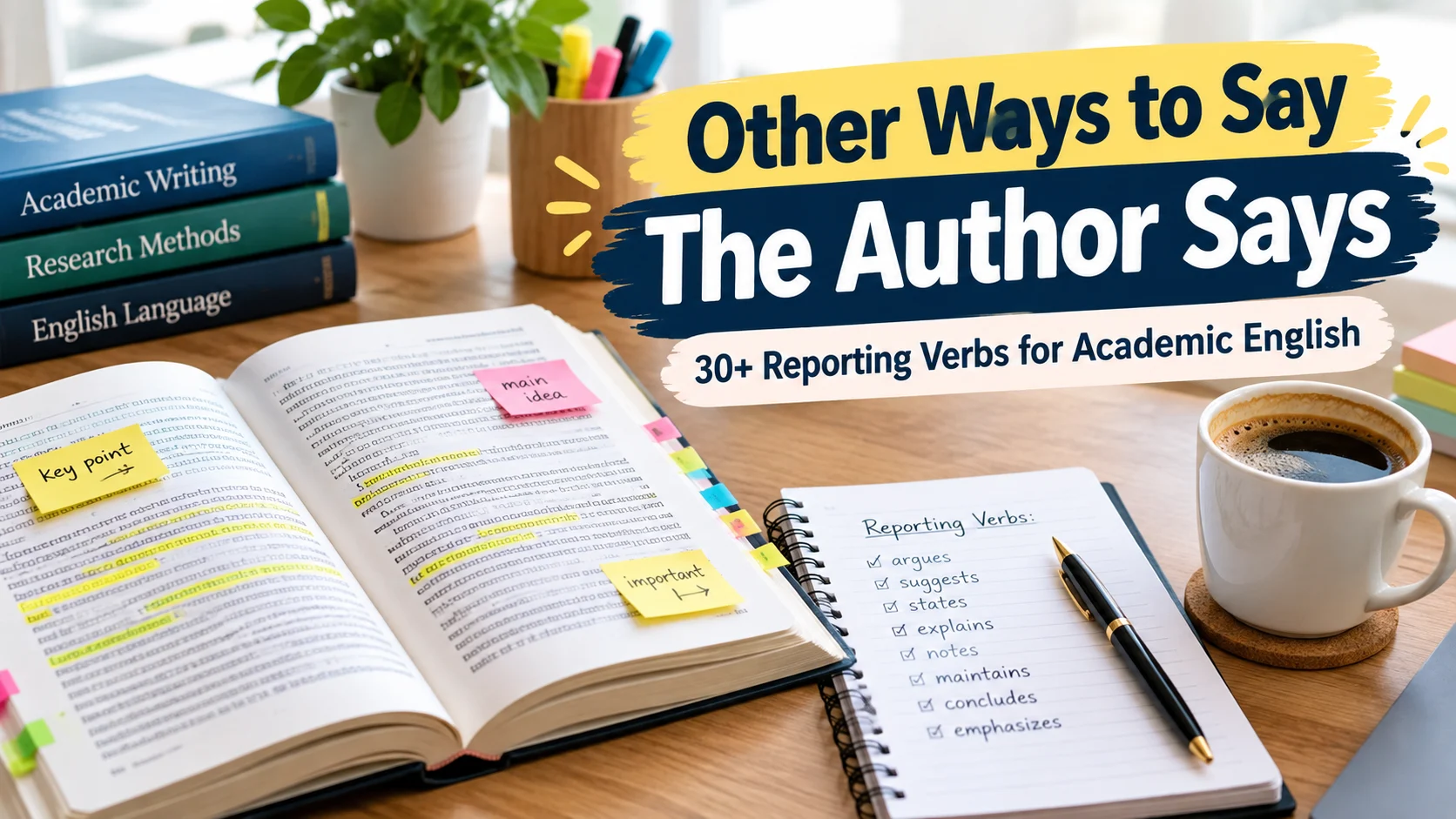 other ways to say the author says