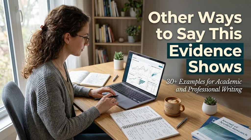other ways to say this evidence shows