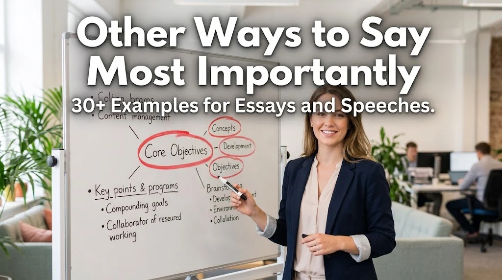 other ways to say most importantly