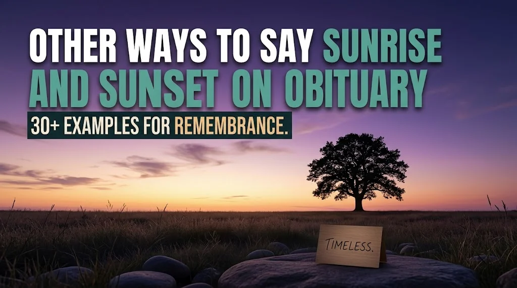 other ways to say sunrise and sunset on obituary